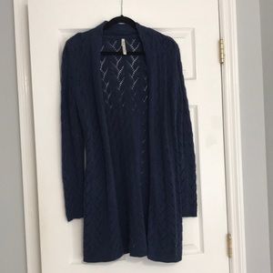 Womens long cardigan blue small